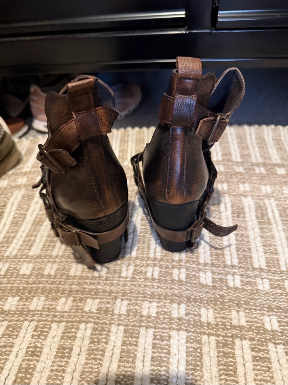 naughty monkey Dark Brown Leather Buckle Ankle Boots - Picture 4 of 4